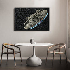 Millennium Falcon Canvas Art - Star Wars Wall Decor Framed Print