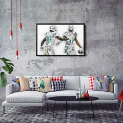 Tyreek Hill & Jaylen Waddle Canvas Art – Miami Dolphins Wall Decor