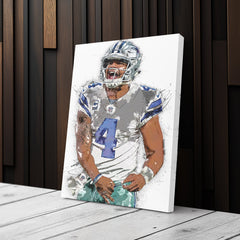 Dak Prescott Canvas Art – Dallas Cowboys Wall Decor