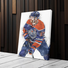 Connor McDavid Canvas Art – Edmonton Oilers Wall Decor