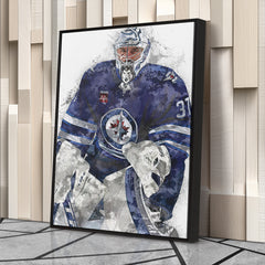 Connor Hellebuyck Canvas Art – Winnipeg Jets Wall Decor