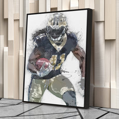 Alvin Kamara Canvas Art – New Orleans Saints Wall Decor
