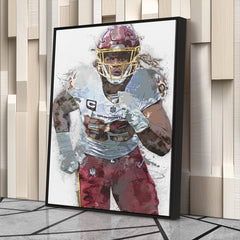 Chase Young Canvas Art – Washington Commanders Wall Decor