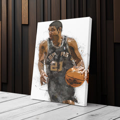 Tim Duncan Canvas Art – San Antonio Spurs Wall Decor