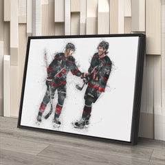 Sebastian Aho & Andrei Svechnikov Canvas Art – Carolina Hurricanes Wall Decor