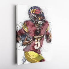 Jayden Daniels Canvas Art – Washington Commanders Wall Decor