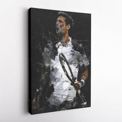 Novak Djokovic Canvas Print – Iconic Tennis Wall Art for Man Cave or Home