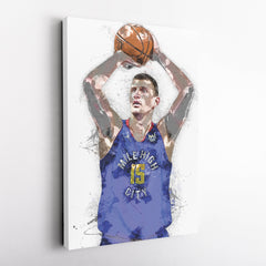 Nikola Jokic Canvas Art – Denver Nuggets Wall Decor