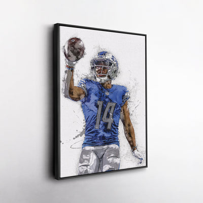 Amon-Ra St. Brown Canvas Art – Detroit Lions Wall Decor