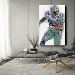 Emmitt Smith Canvas Art – Dallas Cowboys Wall Decor