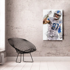 Aidan Hutchinson Canvas Art – Detroit Lions Wall Decor