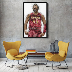 Donovan Mitchell Canvas Art – Cleveland Cavaliers Wall Decor