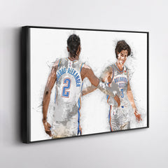 Shai Gilgeous-Alexander & Josh Giddey Canvas Art – Oklahoma City Thunder Wall Decor