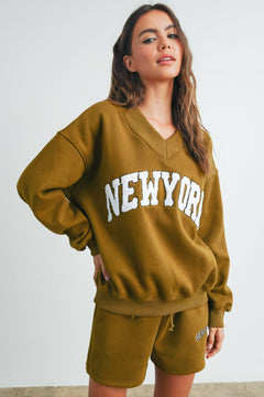 New York V-Neck Sweatshirt