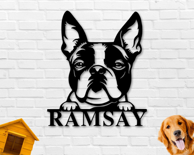 Boston Terrier Dog Breed Custom Metal Sign