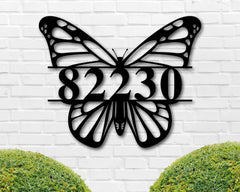 Butterfly Address Metal Sign