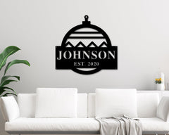 Last Name Christmas Custom Metal Sign
